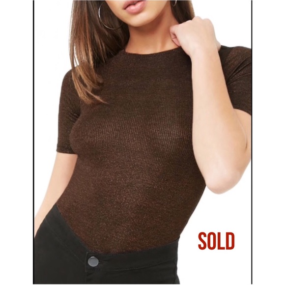 NWT Bronze Metallic Knit Top - Picture 1 of 8